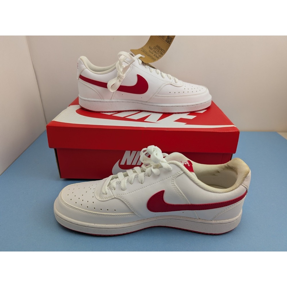 Nike Court Vision Low NN Sneakers Summit White Red Women’s Size 10.5 DH3158-106